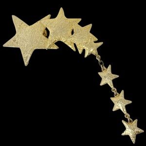 Vintage 80’s Ultra Craft Gold Tone Shooting Star Large Brooch Pin